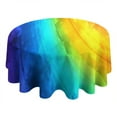 thumbnail image 4 of Colorful Tie Dye Pattern Round Tablecloth 60"x60",Wrinkle Wipeable Table Cloth for Kitchen Dining Room Picnic Patio Party, 4 of 6