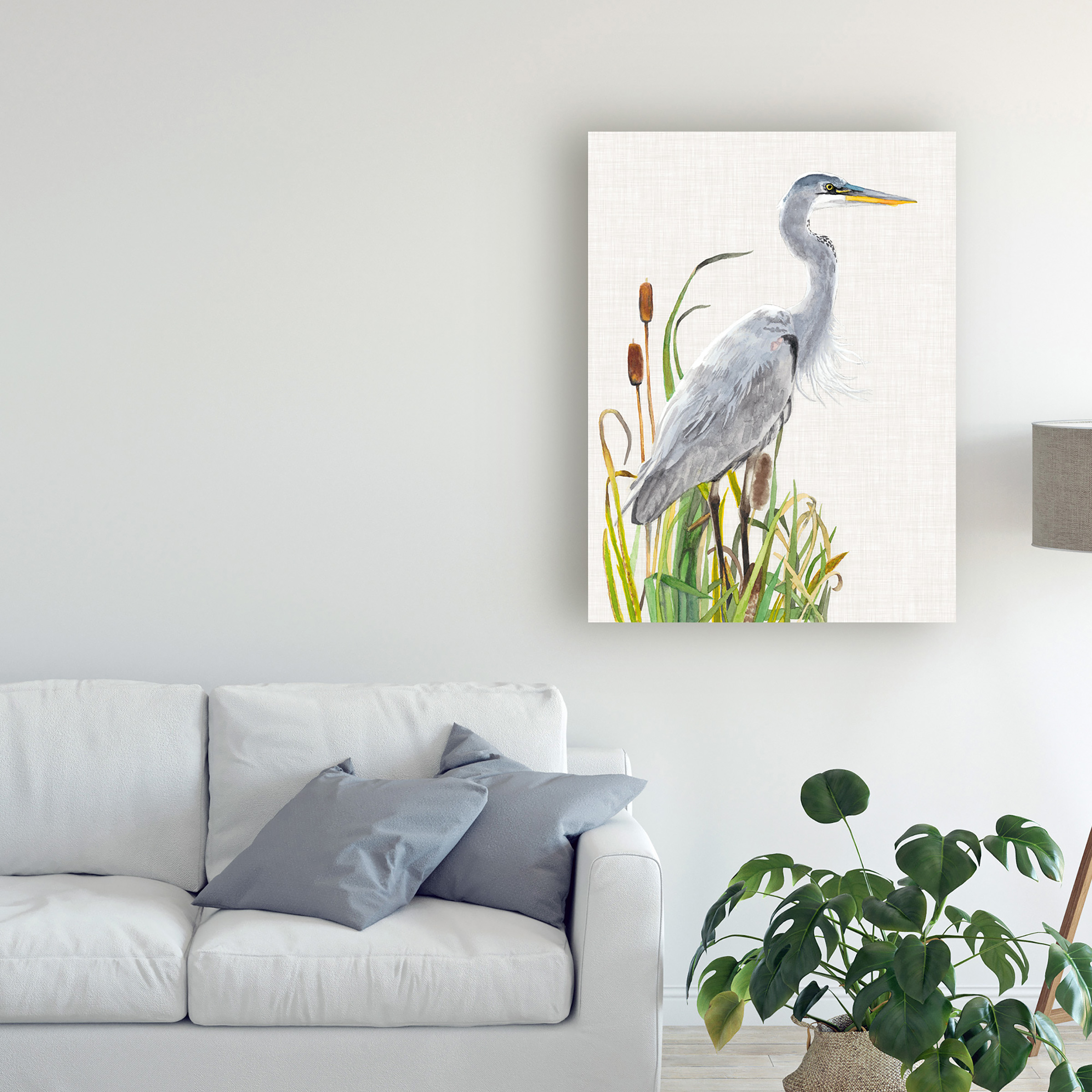 Naomi Mccavitt 'Water Birds And Cattails I' Canvas Art