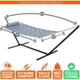 thumbnail image 5 of Castaway Living Navy Quilted Hammock w/ Patented KD Space Saving Stand & Detachable Pillow, 5 of 6