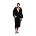 thumbnail image 3 of Turkuoise Men's Turkish Terry Cloth Robe, Thick Hooded Bathrobe Black, Large, 3 of 4