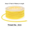 thumbnail image 2 of Unique Bargains 2 Packs Nylon Thread Twine Beading Cord 3mm Extra-Strong Braided Nylon Crafting String 4M/13 Feet, Yellow, 2 of 7