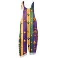 thumbnail image 4 of Dresfit Mardi Gras Overalls for Woman Sleeveless Patchwork Jumpsuit 2026 Wide Leg Adjustable Strap Carnival Romper Loose Petite Loungewear Purple M, 4 of 4