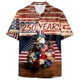 thumbnail image 5 of mgoYE 4th of July Button Shirt Men 250 Years American Anniversary Button Shirt American Flag Stars Fireworks Graphic Tee Tops(Wine,S), 5 of 6