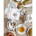 thumbnail image 4 of Black Dandelion Kitchen Dish Towels for Drying Dishes Set of 2, Spring Country Modern Minimalist Flower Waffle Weave Microfiber Hand Tea Bathroom Towels Quick Dry & Absorbent Towel 15.7x23.6, 4 of 7