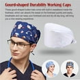 thumbnail image 3 of Langgg 6 Pieces Working Caps Doctors Gourd-shaped Long-time Service Pure Color Dull Polish Button Assorted Colors Unisex Operating Hats Blue adjustable white Buckles, 3 of 6
