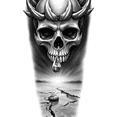 thumbnail image 3 of 3 Realistic Temporary Tattoos Waterproof Long Lasting Body Stickers Horror Thriller Skull Adult Men Tattoo Sticker Arm Forearm Thigh, 3 of 4