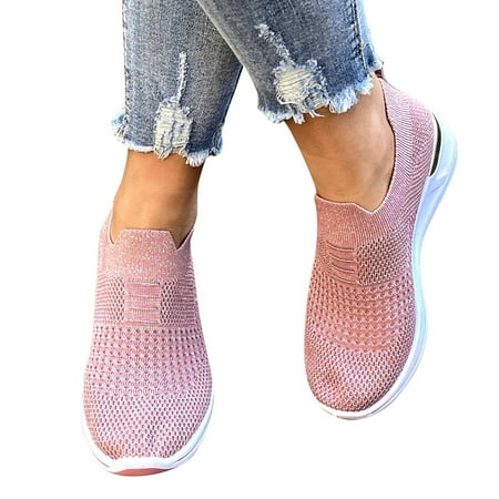 Mepaouo Slip on Sneakers for Women Memory Foam Casual Loafers Breathable Comfy Walking Shoes