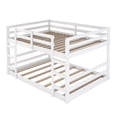 thumbnail image 3 of ARCTICSCORPION Low Bunk Bed,Full Over Full Floor Bunk Bed with Guardrails and 2 Ladders,Solid Wood Bunk Bed Frame with Wood Slats Support for Boys Girls Dorm Bedroom,No Spring Box Required, White, 3 of 7