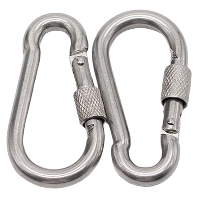 Paquete de 2 pinzas de mosquetón Sunnimix acero inoxidable ligeras resistentes 60x30x6mm