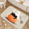 thumbnail image 2 of 1pc Black Cat Ghost and Pumpkin Absorbent Non-Slip Bathroom Thickened Flannel Rug Decor,Soft,Quick Drying,Suitable For Indoor/outdoor Use,Bathrooms,Bedrooms,Kitchens,Terrace,Laundry Rooms,16"x24", 2 of 9