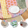 thumbnail image 4 of Pioneer Flower Floral Print Pattern Round Fitted Tablecloth with Elastic Edge,Dining Table Cover Waterproof,Outdoor Round Tablecloth for Camping,Dining,Indoor and Outdoor, 4 of 7