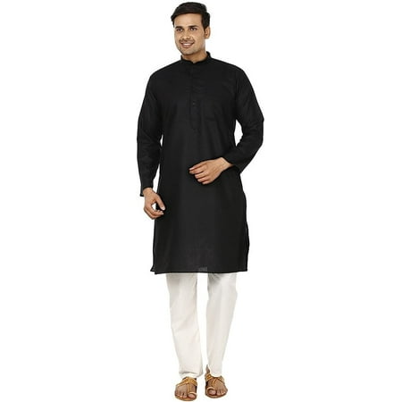

Royal Men s Cotton Kurta Pyjama Set (ROYAL_152_Black_Small)
