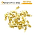 thumbnail image 3 of 400 Pcs Fold Over Cord Ends, 10.2x2.5mm Ribbon Crimp Ends Cap, Clasp Tips for Leather Craft Making Diy (Gold), 3 of 6