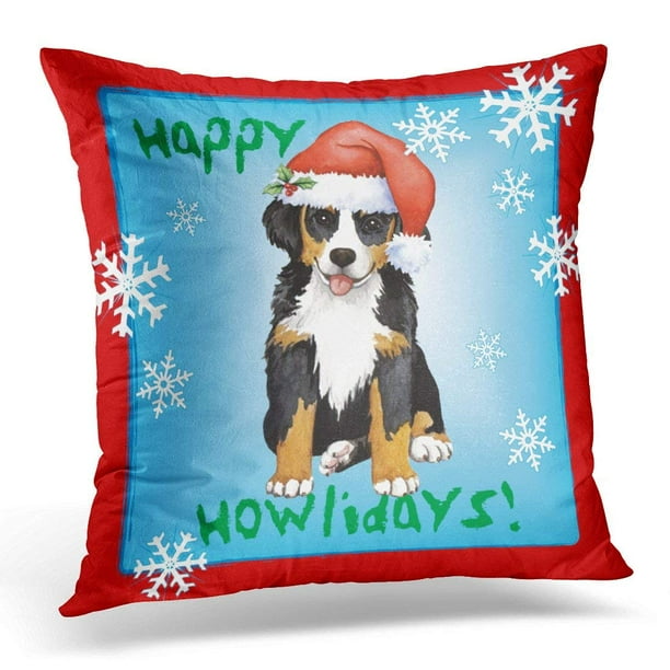 Bpbop Bernese Happy Berner Mountain Dog Sennenhund Cattle Christmas Pillowcase Cushion Cover 20x20 Inches Walmart Com Walmart Com