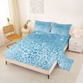 thumbnail image 2 of Erosebridal Blue Leopard Print Glitter Print Queen Sheet Sets 4 Pieces For Girls,Abstract Cheetah Print Bed Set For Teens, 2 of 5