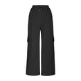thumbnail image 5 of Ashirexll Casual Pants for Women Winter Pants Cargo Sweatpants Drawstring Wide Leg Baggy Casual Trousers with Multiple Pockets Fashion, 5 of 7