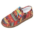 thumbnail image 6 of Boat Shoes for Women Fashion Bohemian Print Canvas Shoes Comfortable Soft Sole Walking Shoes Lightweight Round Toe Flat Shoes Red Size 7.5, 6 of 6
