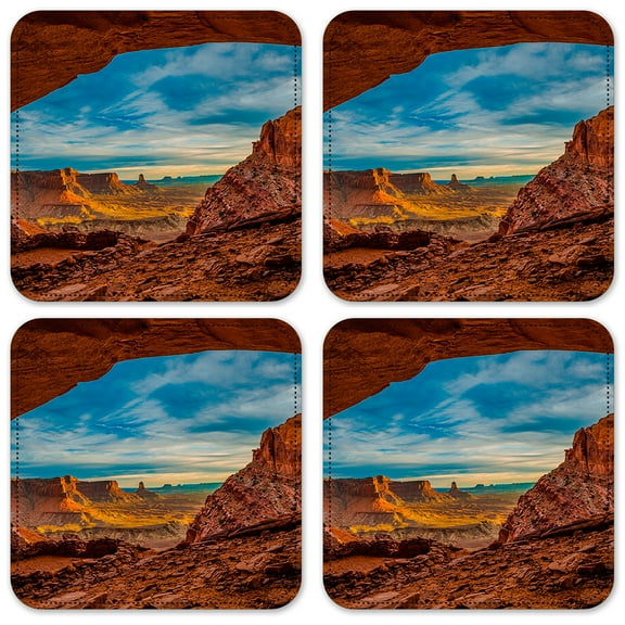 Vinyl Drink Coasters - Set of 4 - Desert from afar