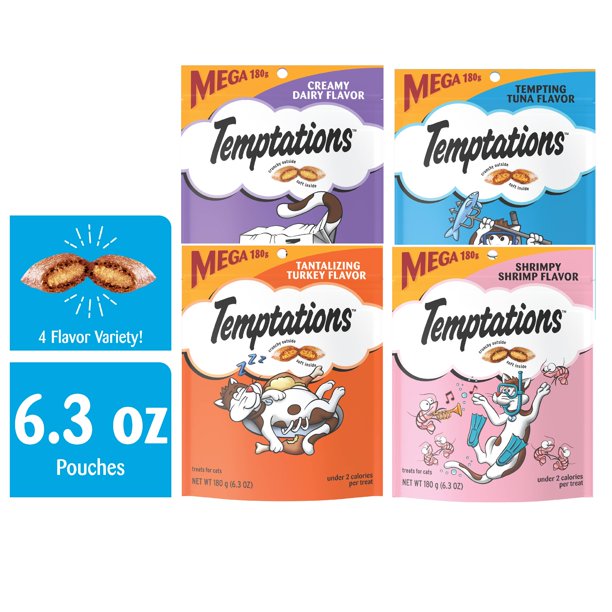 TEMPTATIONS Classic Crunchy and Soft Cat Treats Variety Pack with