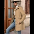 thumbnail image 4 of Abrigo Clásico de Invierno para Mujer con Bolsillos y Botonadura Sencilla. Caqui L, 4 of 9
