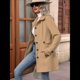 thumbnail image 4 of Abrigo Clásico de Invierno para Mujer con Bolsillos y Botonadura Sencilla. Caqui L, 4 of 9