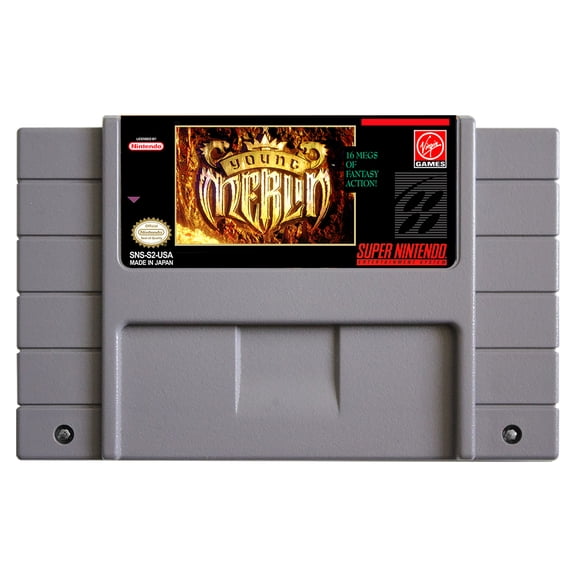 SNES Games Cartridge Young Merlin
