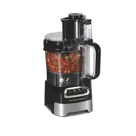 Hamilton Beach Stack and Snap Food Processor with Big Mouth, 10 Cup Capacity, Black and Stainless, 70723