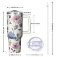 thumbnail image 2 of OBREWU Pioneer Flower Tumbler with Handle and Lid,Pioneer Flower 40oz Double Wall Vacuum Insulated Tumbler,Cups Gift for Women and Men, 2 of 7
