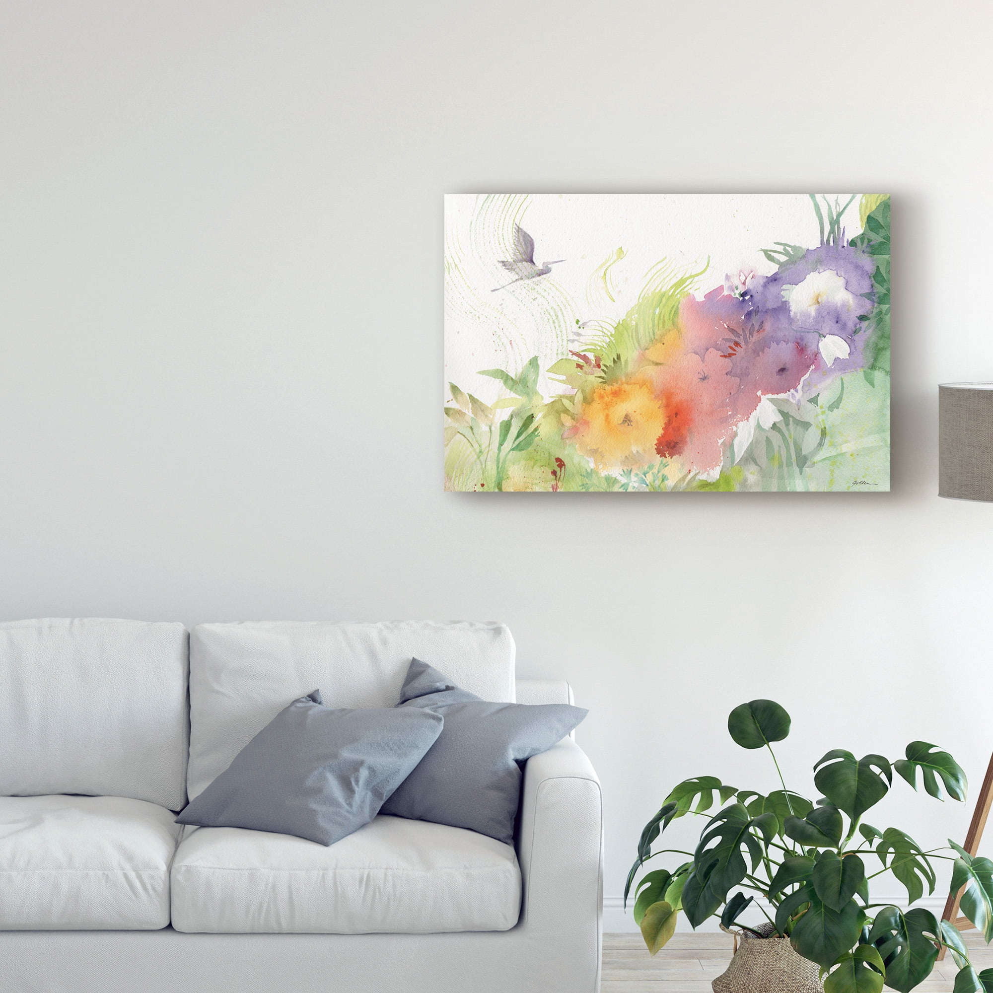 Trademark Fine Art 'Heron Taking Flight' Canvas Art by Sheila Golden