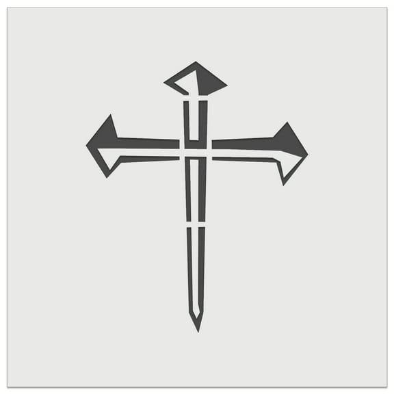 Three 3 Nails Cross Christian Stylized DIY Cookie Wall Craft Stencil - 5.5 Inch