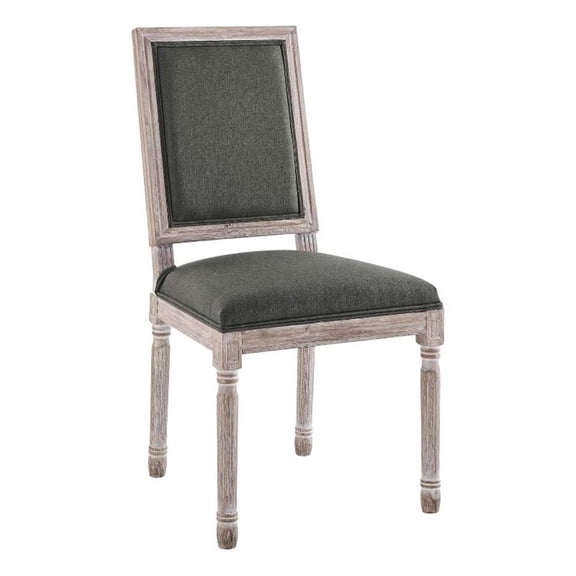 Maklaine 20" Modern Fabric Upholstered Dining Side Chair in Natural/Gray
