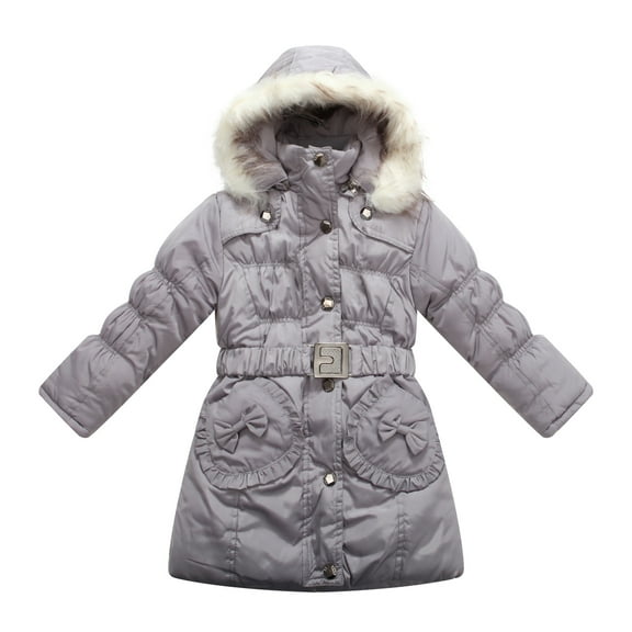Richie House Winter Kids Girls Padded Coat Faux Fur Hood Jacket Vest 4-11T RH5870