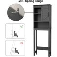 thumbnail image 6 of Over The Toilet Storage Cabinet, Bathroom Organizer with Adjustable Shelves and Anti-Tip Device, Space-Saving Storage Solution, Black, 6 of 9