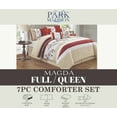 thumbnail image 3 of Kashi Home Queen Size Comforter Set 7 Pieces Burgundy Bedspread (86 * 86 Inch) with 2 Pillow Shams, Bedskirt and Decorative Pillows, Embroidered Lightweight Bedding - Magda, 3 of 3