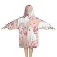 thumbnail image 2 of Great Pyrenees Dog and Pioneer Flower Blanket Hoodies for Kids 6-13YR Oversize Wearable Blanket Hoodies for Boys Girls Teens, 2 of 7