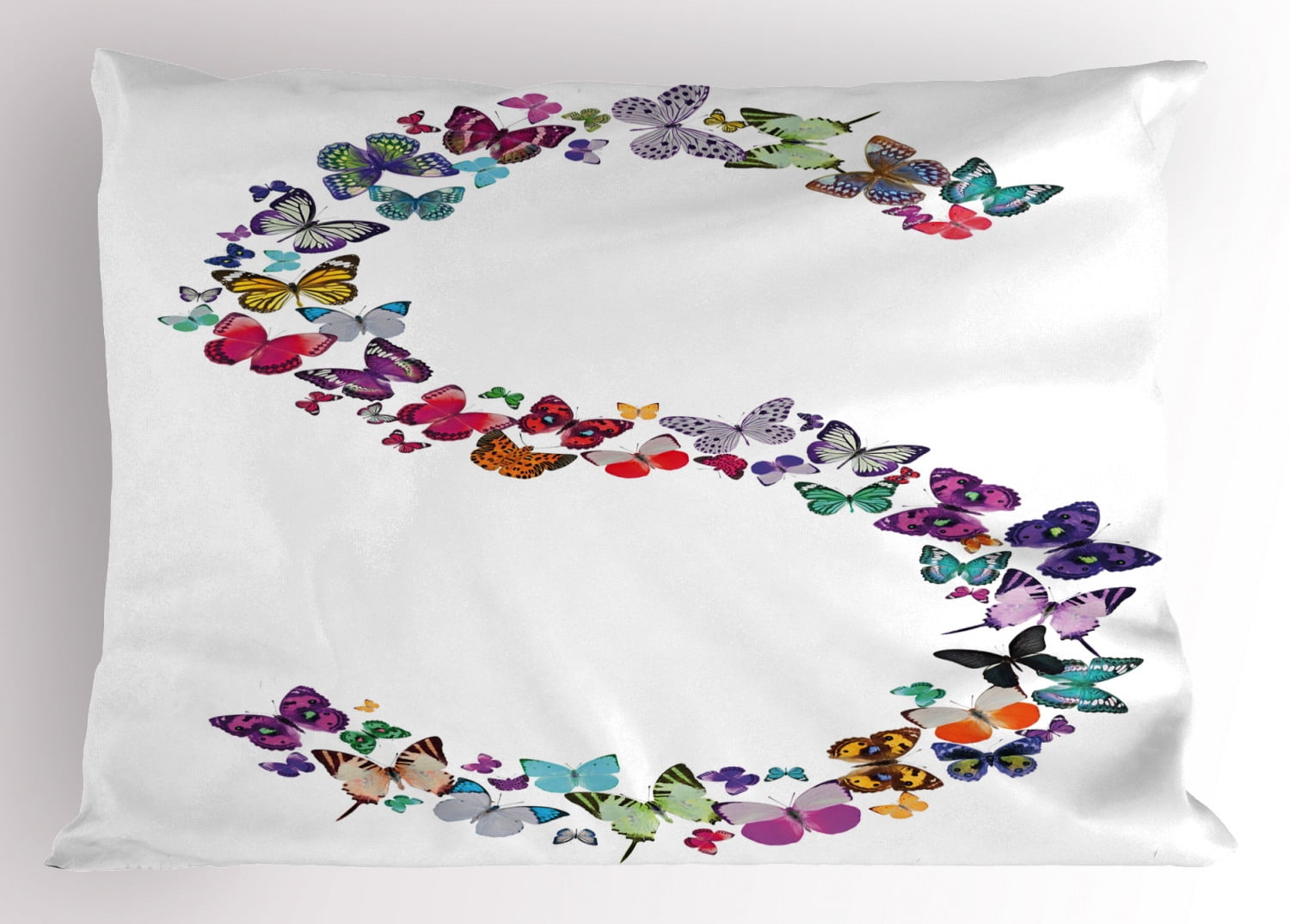 Letter S Pillow Sham Capital Letter S Consisting of Various Colored