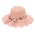 thumbnail image 3 of Harpily Womens Bucket Hat Vintage Hollow Woven Foldable Ruffled Edge Bow Decor UV Protection Hat Daily Shading Fishermen Hat, 3 of 3