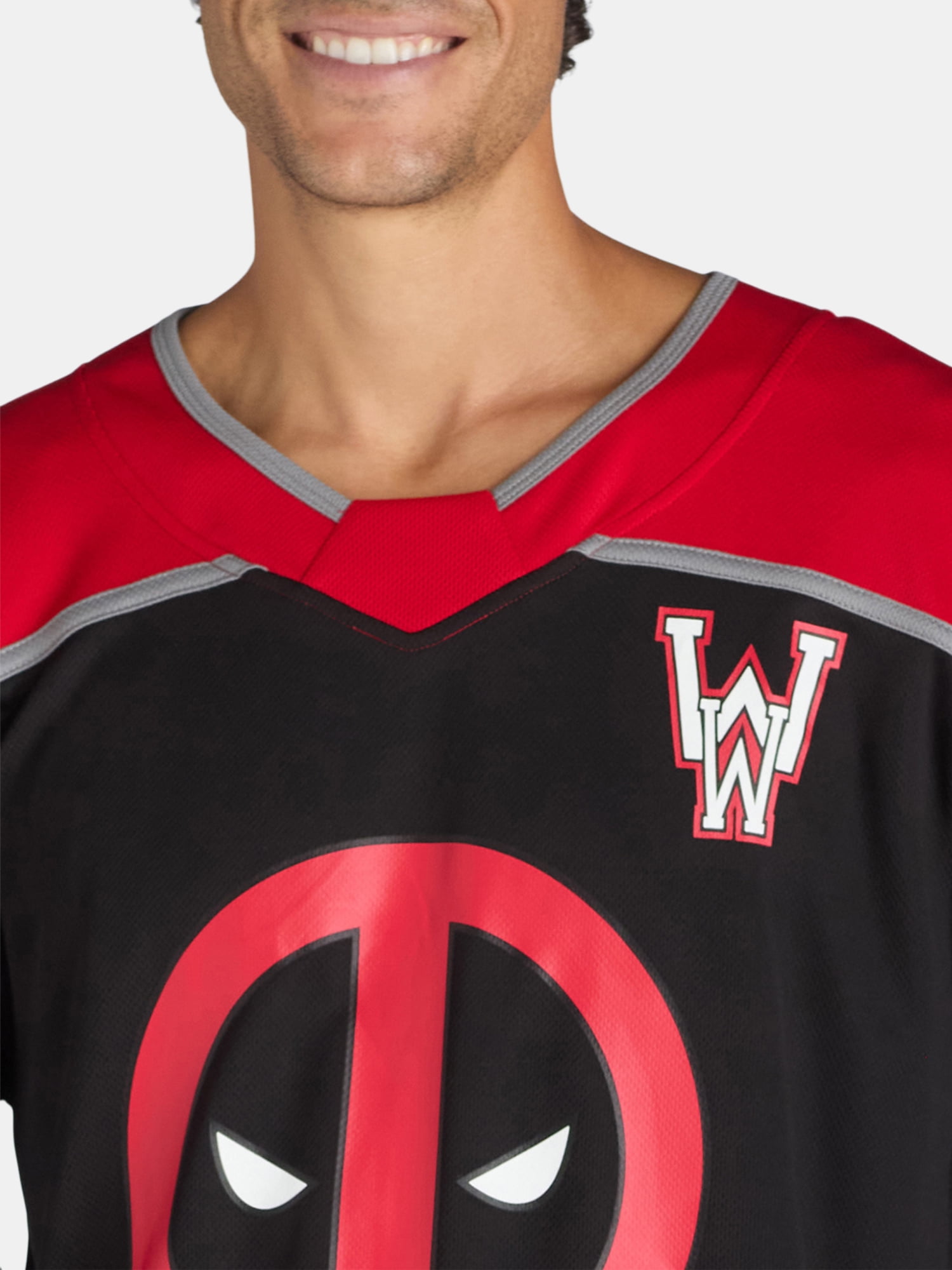 Deadpool Men's Graphic Hockey Jersey, Sizes XS-3XL