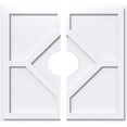 thumbnail image 1 of Ekena Millwork CMP34EY2-07000 34 Po. OD x 7 Po. ID Carré Embry Grade Architectural PVC Médaillon de Plafond Contemporain - 2 Pcs, 1 of 1