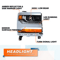 thumbnail image 2 of Titans Motors HID Xenon Headlight Assembly Pair Fits 2016–2018 Chevy Silverado 1500 with DRL Chrome Housing, 2 of 9