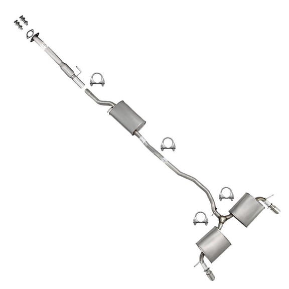 Northeastern Exhaust Intermediate Pipe, Resonator Pipe & Pair of Mufflers Fits 2007-2010 Ford Edge 3.5L & 2007-2010 Lincoln MKX 3.5L - Direct Fit | Stainless Steel System Kit