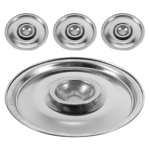 4 tapas de acero inoxidable para condimentos: mini tapas de 10 cm, prácticas para mantener la comida caliente y a prueba de derrames para cocinar en casa.