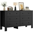 thumbnail image 7 of Black 6 Drawer Dresser for Bedroom, Modern Wide Dresser Organizer with Storage Drawers, Wooden Chests of Drawers for Bedroom, Entryway, Hallway, Home Office, 7 of 7