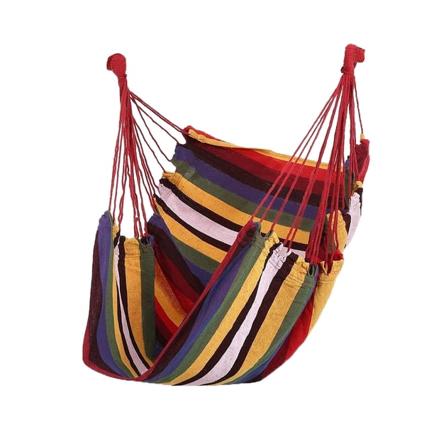 Hamaca portátil de lona para interior, silla de columpio, hamaca colgante con rayas, cama B Ehuebsd Libre de BPA