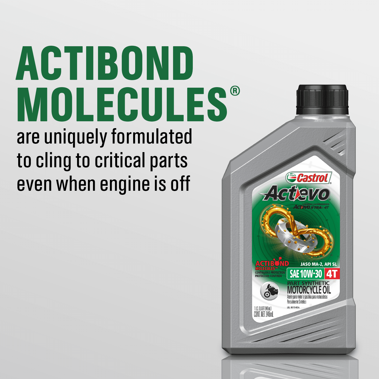 Castrol Actevo 4T 10W-40 Part Synthetic Motorcycle Oil, 1 Gallon - 2