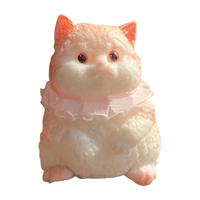 Y-242 Pink Cat Pinching Toy Small Decompression Fidget Ornament Hand Sensory Stress Relief Squeeze Animal Shape Gift