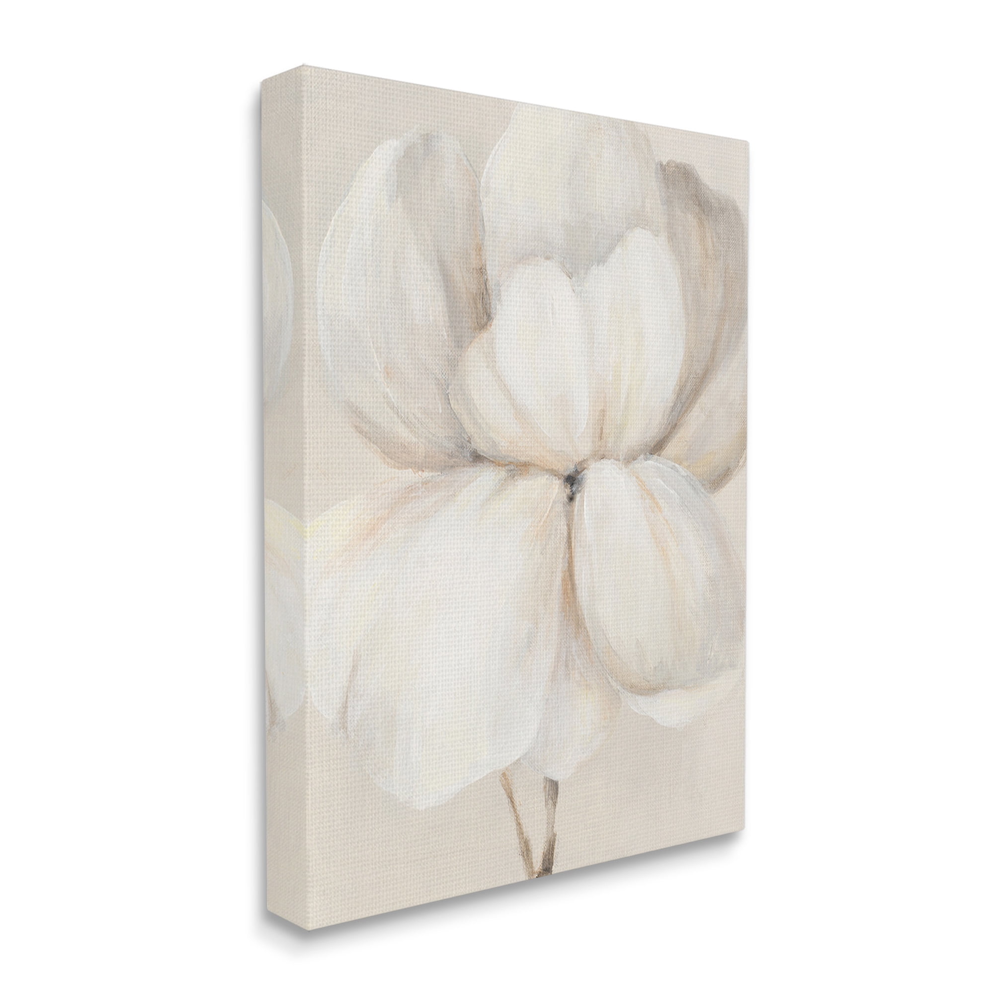 Stupell Industries White Flower Blossom Botanical & Floral Painting Gallery Wrapped Canvas Art Print Wall Art, 36 x 48
