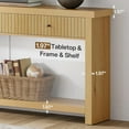 thumbnail image 6 of Tribesigns Wood Console Table with Drawers, 70.9 inch Sofa Table Furniture with Open Storage Shelves Tables for Living Room Hallway Hall Entrance, Oak Brown, 6 of 7