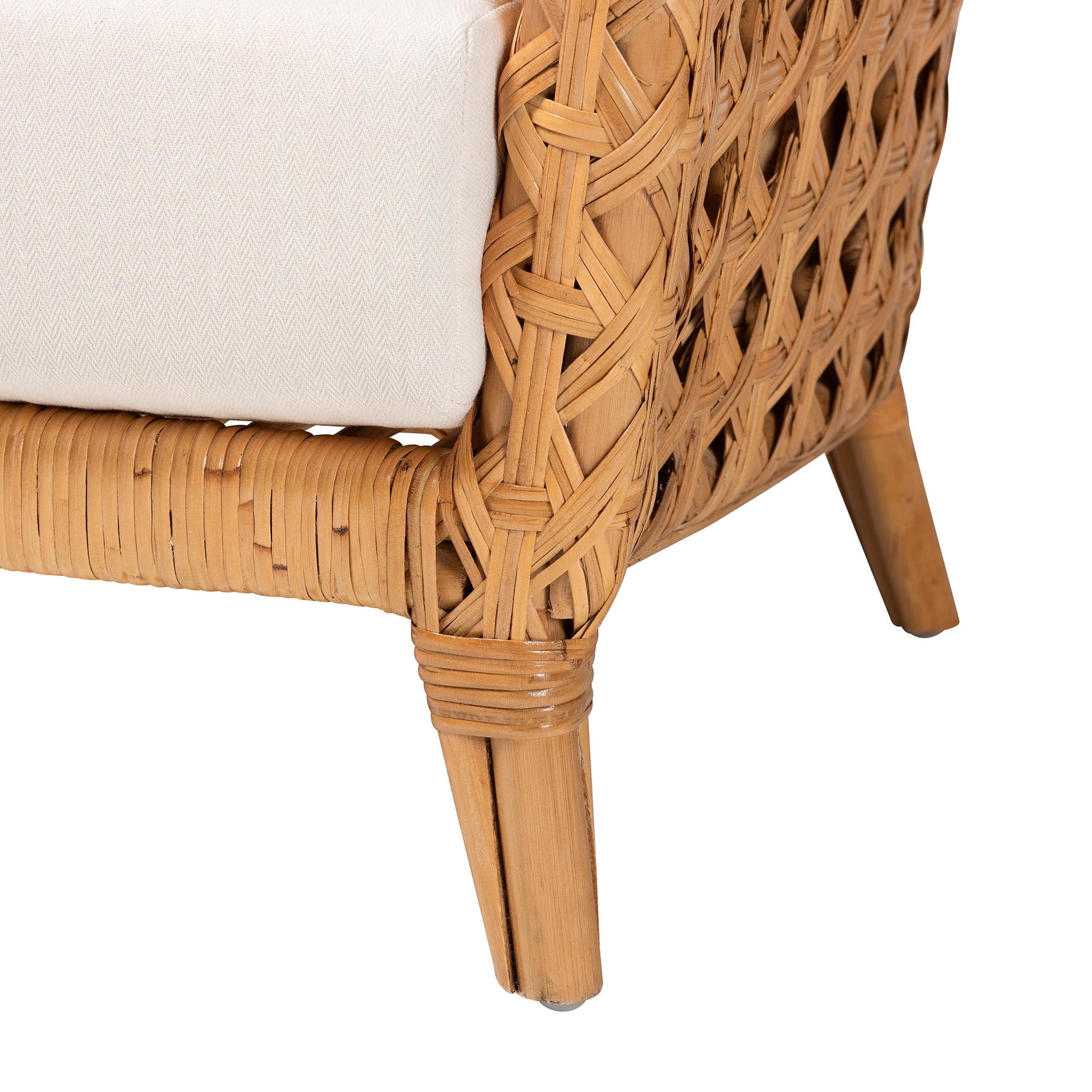 bali & pari Daiwa Boho Accent Chair, Light Honey