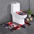 thumbnail image 1 of Juego de 3 alfombrillas y tapetes de baño de franela de pesadilla antes de Navidad, alfombrilla de baño antideslizante extra gruesa y alfombrilla de inodoro con contorno en forma de U para el suelo, 1 of 7
